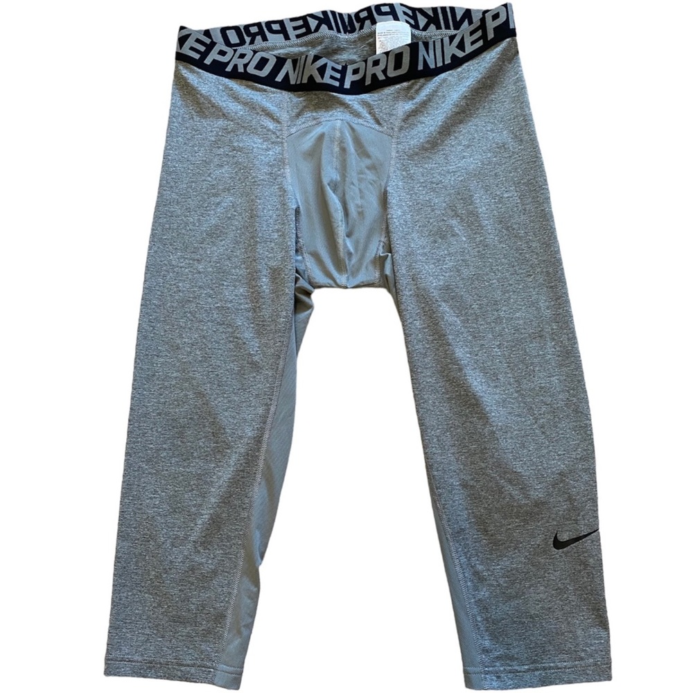 Nike Pro Gray Men's 3/4 Compression Sweatpants Joggers